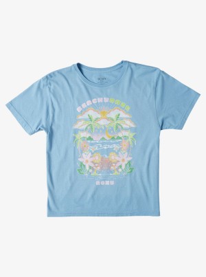 Girls' Roxy Beachy Daze Oversized Boyfriend T-shirts | 28139-GFRA