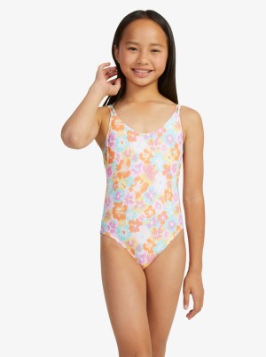 Girls' Roxy Floraya One-Piece Swimwear | 93108-XBSV