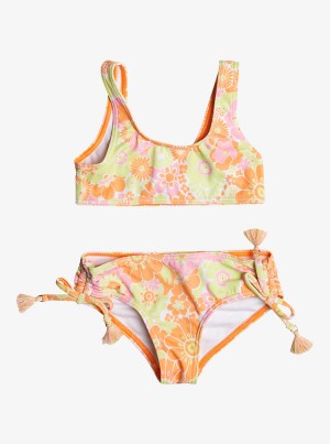 Girls' Roxy Happiness Feeling Two Piece Bralette Set Swimwear | 56978-WCYV