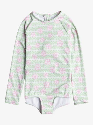 Girls' Roxy Hibiline Long-Sleeve Swimwear | 29608-MNAQ