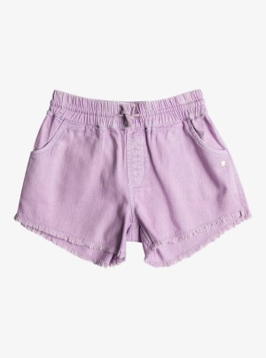 Girls' Roxy Scenic Route Twill Shorts | 16205-OTNY