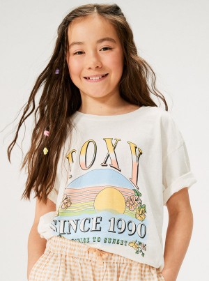 Girls' Roxy Sunrise To Sunset Oversized Boyfriend T-shirts | 13865-GETD