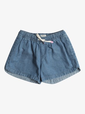 Girls' Roxy Una Mattina Denim Denim Shorts | 07935-PBZI