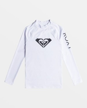 Girls' Roxy Whole Hearted Long Sleeve UPF 50 Rashguard Swimwear | 96841-LMHX