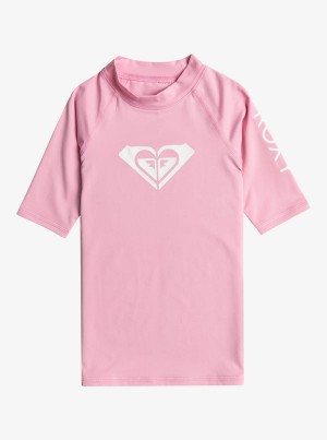 Girls' Roxy Whole Hearted UPF 50 Short Sleeve Rashguard Swimwear | 81539-SLUI