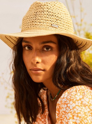 Roxy Aloof Beauty Straw Sun Hats | 15938-YTBH