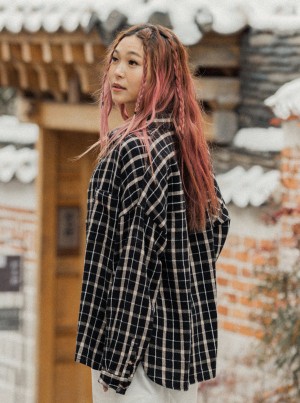 Roxy Chloe Kim Oversized Flannel Tops | 84390-TSER