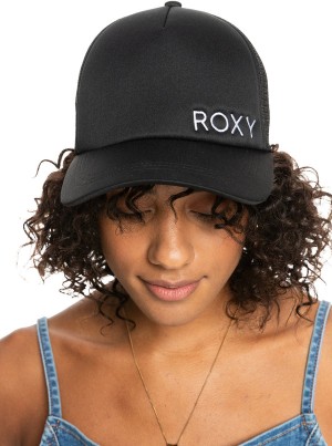 Roxy Finishline 2 Black Trucker Hats | 62835-URNI