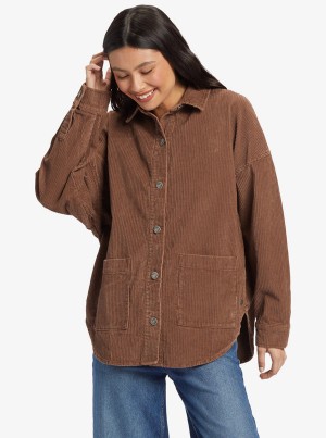 Roxy Kick Back Washed Corduroy Long Sleeve Tops | 93048-ZDJC