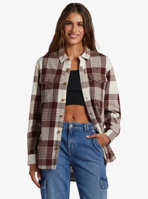 Roxy Let It Go Flannel Long Sleeve Tops | 96327-GFYJ