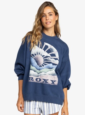 Roxy Lineup Oversized Crew Neck Hoodie | 10267-MJFA