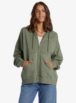 Roxy Lineup Oversized Zip-Up Hoodie | 53071-MESI