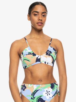 Roxy Printed Beach Classics Bra Bikini Tops | 42735-CAMX