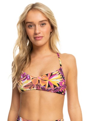 Roxy Printed Beach Classics Bralette Bikini Tops | 21385-HESW