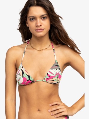 Roxy Printed Beach Classics Mini Tiki Tri Bikini Tops | 49380-ZCEF