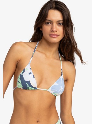 Roxy Printed Beach Classics Mini Tiki Tri Bikini Tops | 92483-EWLS