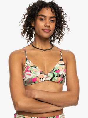 Roxy Printed Beach Classics Strappy Bra Bikini Tops | 28491-OLCA