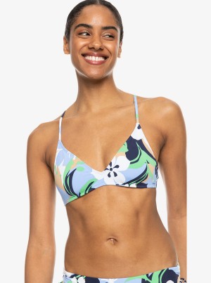 Roxy Printed Beach Classics Strappy Bra Bikini Tops | 24069-WVKP