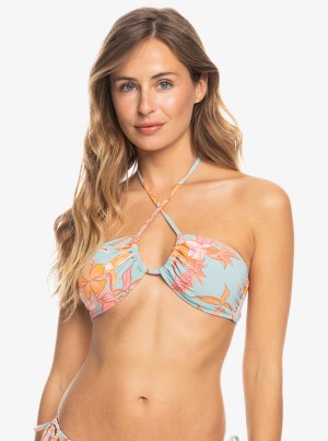 Roxy Printed Beach Classics Triangle Bikini Tops | 96547-KRHO