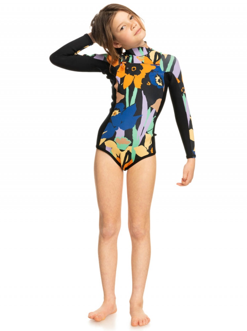 Girls' Roxy 1.5mm Current Of Cool Long Sleeve Springsuit Swimwear | 79346-QGUK