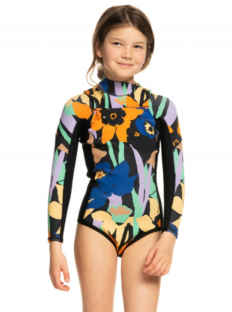 Girls\' Roxy 1.5mm Current Of Cool Long Sleeve Springsuit Swimwear | 79346-QGUK