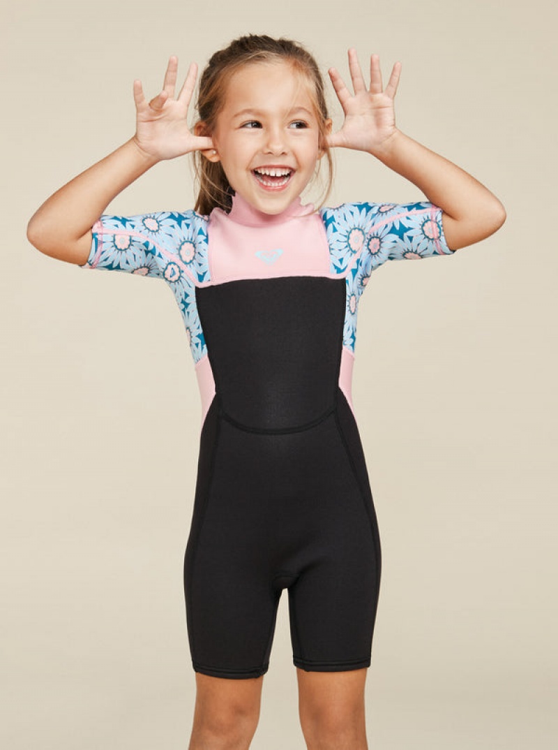 Girls' Roxy 2/2mm Prologue Short Sleeve Spring Suit Swimwear | 31254-ALKS