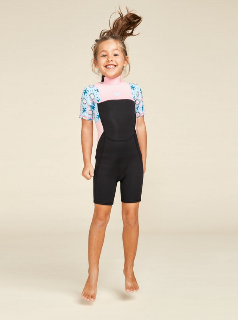 Girls' Roxy 2/2mm Prologue Short Sleeve Spring Suit Swimwear | 31254-ALKS