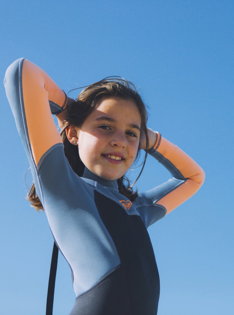 Girls' Roxy 3/2mm Prologue Back Zip Wetsuit Swimwear | 65403-VMFK