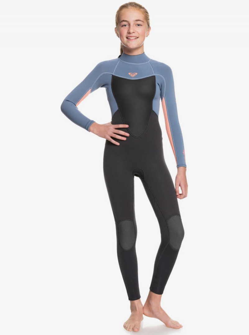 Girls' Roxy 3/2mm Prologue Back Zip Wetsuit Swimwear | 65403-VMFK