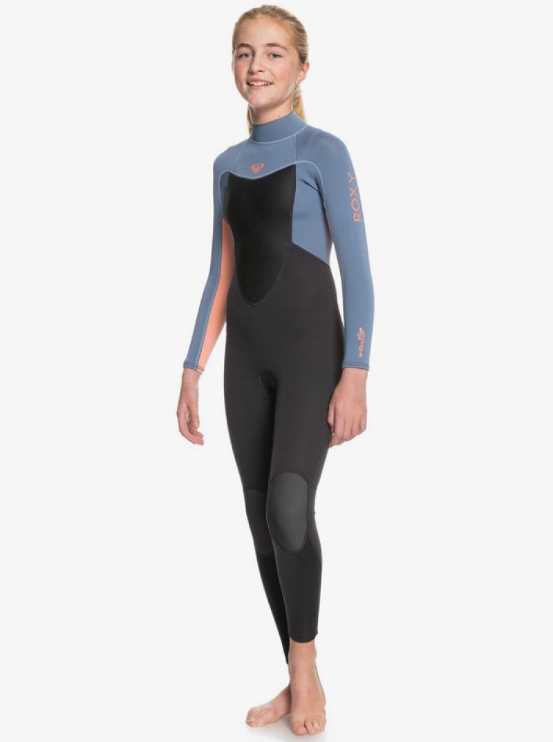 Girls' Roxy 3/2mm Prologue Back Zip Wetsuit Swimwear | 65403-VMFK