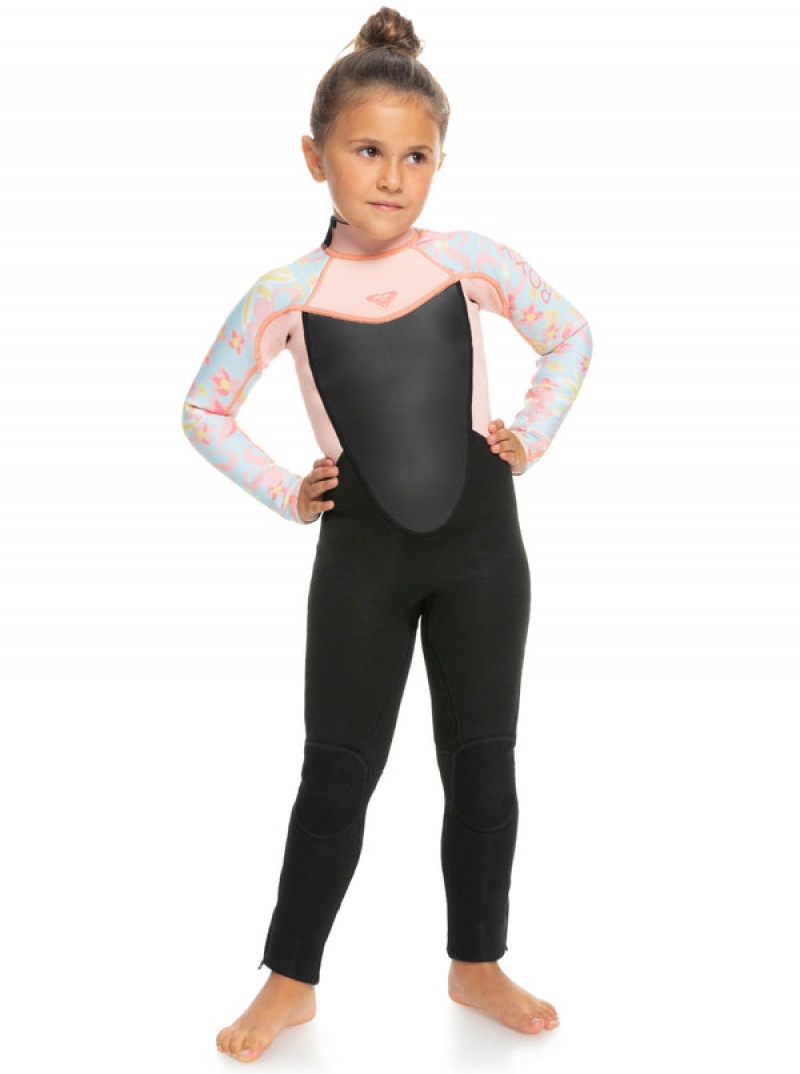 Girls' Roxy 3/2mm Prologue Back Zip Wetsuit Swimwear | 49081-JNLI