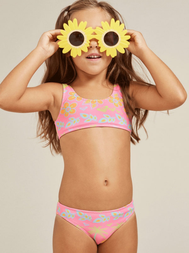 Girls' Roxy Beach Day Together Two Piece Bralette Set Swimwear | 91378-UQAN