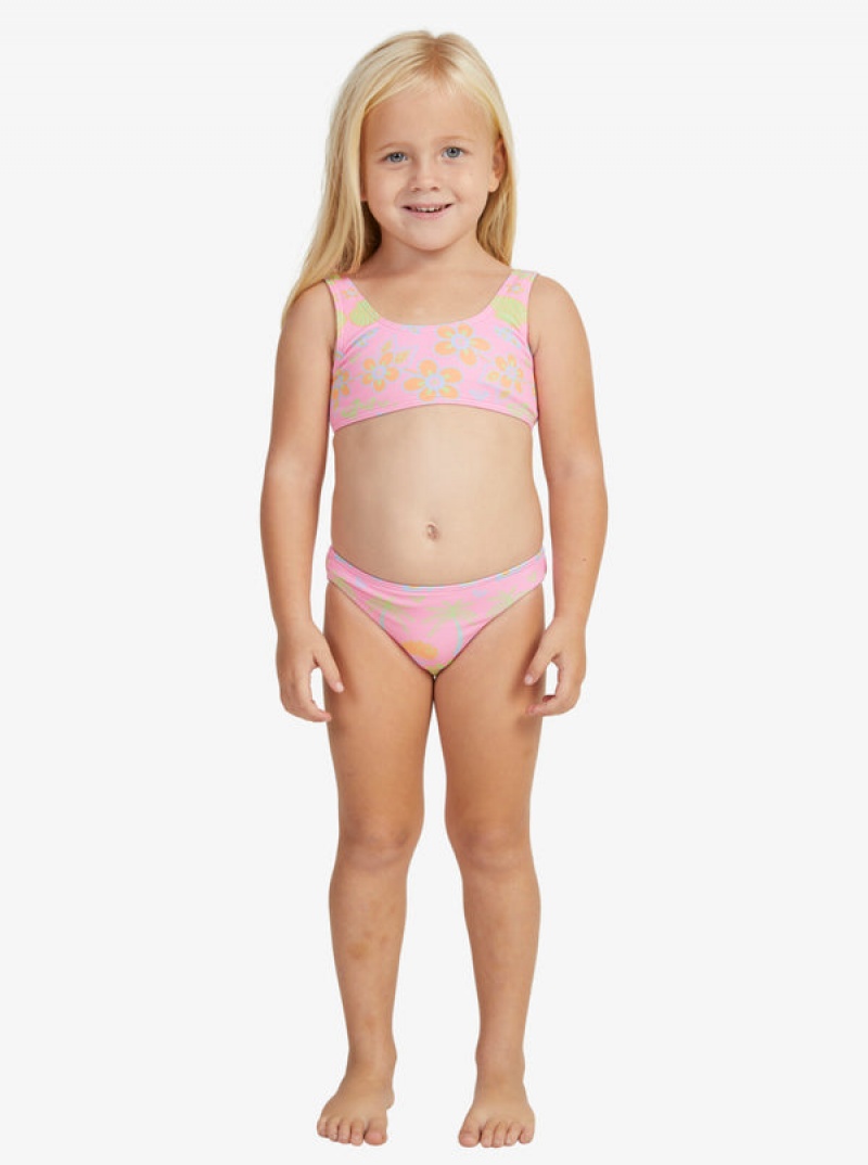 Girls' Roxy Beach Day Together Two Piece Bralette Set Swimwear | 91378-UQAN