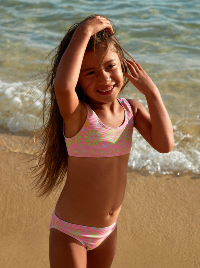 Girls\' Roxy Beach Day Together Two Piece Bralette Set Swimwear | 91378-UQAN