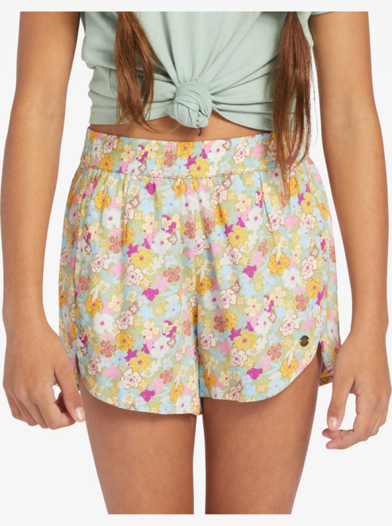 Girls' Roxy Canyon Moon Elastic Waist Shorts | 35201-QPNV