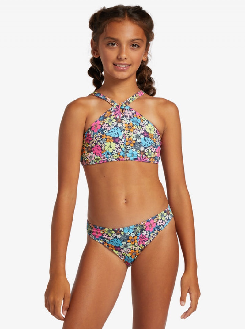 Girls' Roxy Daisy Mood Two Piece Set Swimwear | 86953-LDHW