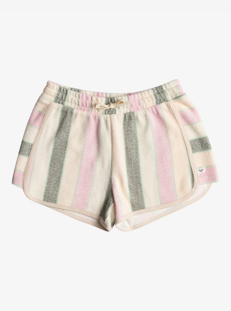 Girls\' Roxy Feels Like Summer Striped Shorts | 21043-ZGTX