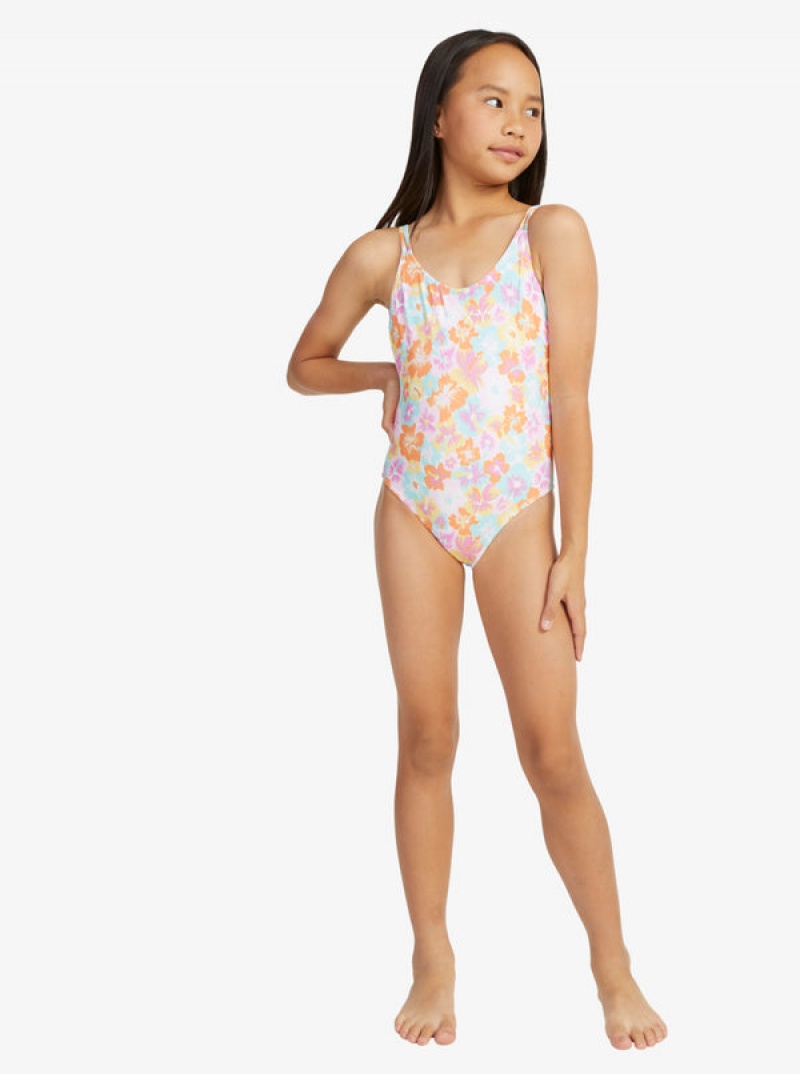 Girls' Roxy Floraya One-Piece Swimwear | 93108-XBSV