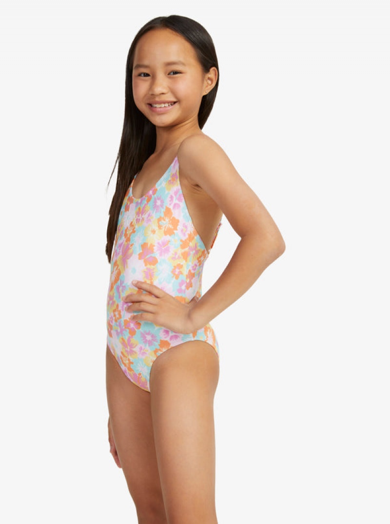 Girls' Roxy Floraya One-Piece Swimwear | 93108-XBSV