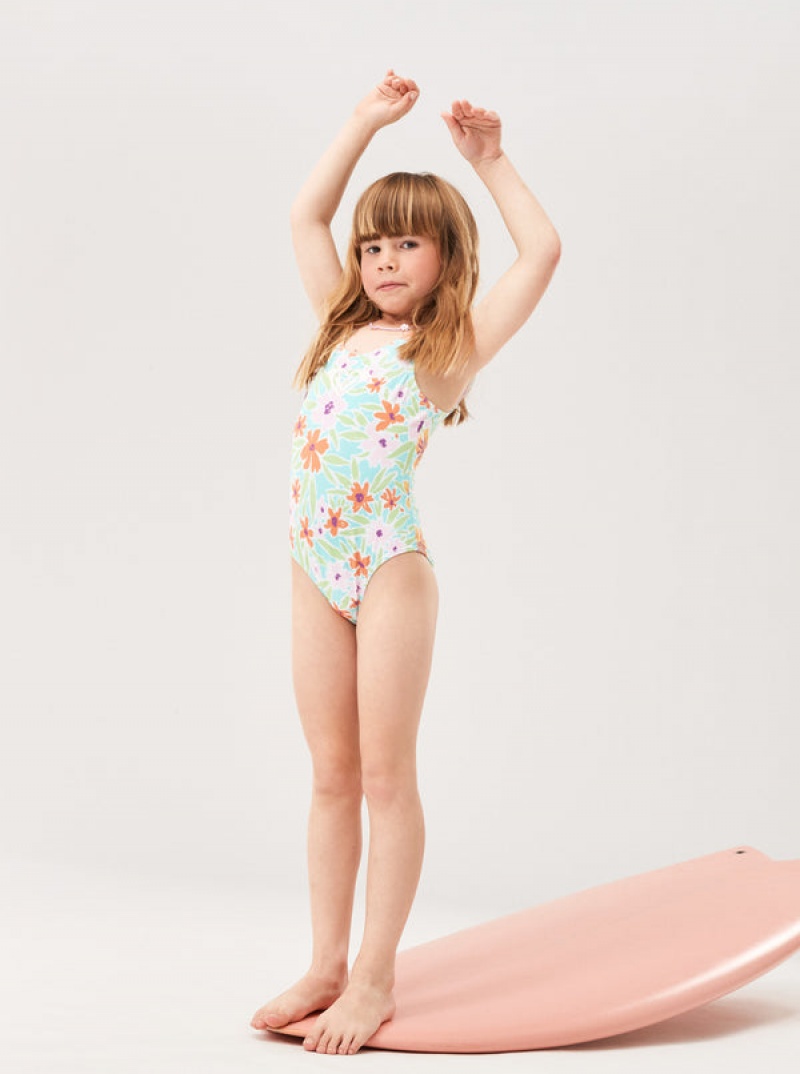 Girls' Roxy Hawaiian Spirit One-Piece Swimwear | 45608-QFHM