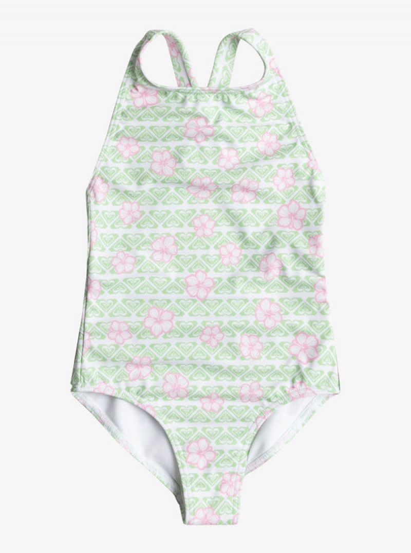 Girls' Roxy Hibiline One-Piece Swimwear | 46729-IVMH