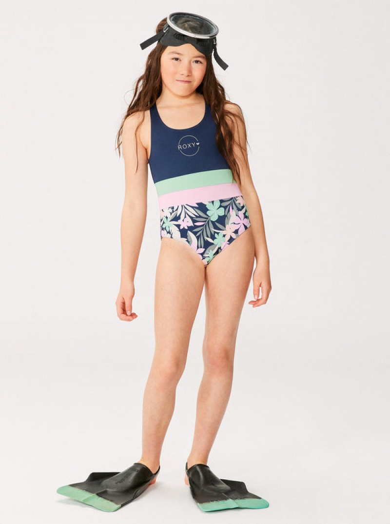 Girls' Roxy Ilacabo Active One-Piece Swimwear | 64530-NVRG