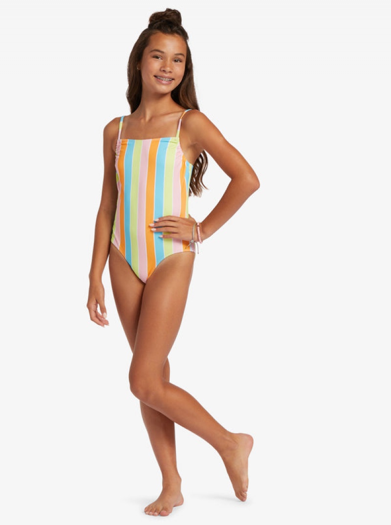 Girls' Roxy Last In Paradise One-Piece Swimwear | 36589-JGMF