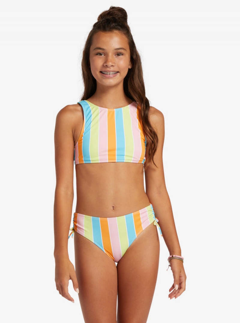 Girls' Roxy Last In Paradise Two Piece Set Swimwear | 84276-BYOX