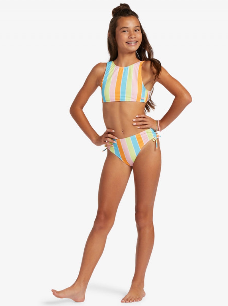 Girls' Roxy Last In Paradise Two Piece Set Swimwear | 84276-BYOX