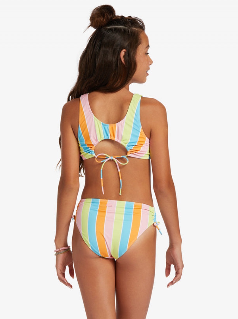 Girls' Roxy Last In Paradise Two Piece Set Swimwear | 84276-BYOX