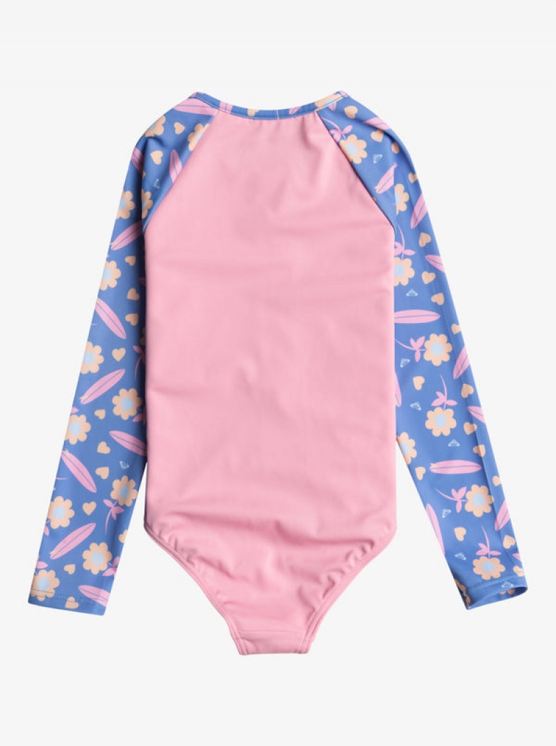 Girls' Roxy Lorem Long-Sleeve Front-Zip Swimwear | 30872-PHKF