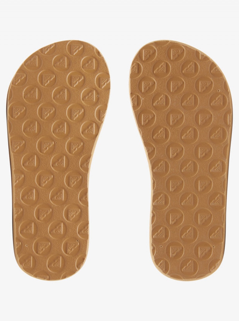 Girls' Roxy Porto Raffia Flip Flops | 58246-YLBO