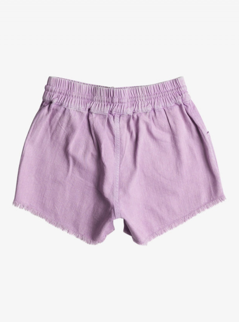 Girls' Roxy Scenic Route Twill Shorts | 16205-OTNY