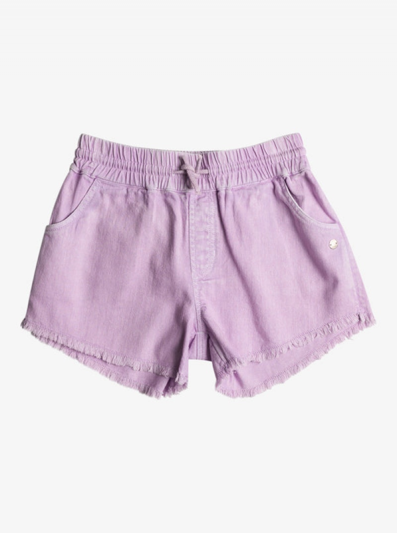 Girls\' Roxy Scenic Route Twill Shorts | 16205-OTNY